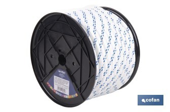 Cuerda Trenzada Polipropileno | Formato: Rollo pequeño | Color: Blanco y Azul - Cofan