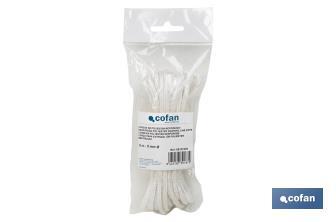Reinforced washing line rope for wall-mounted clotheslines | Polyester | Clothesline rope available in different lengths | White - Cofan