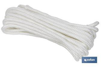 Reinforced washing line rope for wall-mounted clotheslines | Polyester | Clothesline rope available in different lengths | White - Cofan