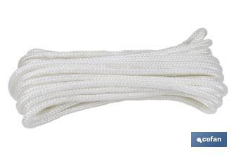 Reinforced washing line rope for wall-mounted clotheslines | Polyester | Clothesline rope available in different lengths | White - Cofan