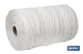 Reinforced washing line rope for wall-mounted clotheslines | Polyester | Clothesline rope available in different lengths | White - Cofan