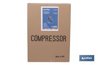 Compresor de pistón coaxial portátil 1,5 HP | Ultraligero y compacto | 6 litros | 2450 rpm | Para uso doméstico y profesional - Cofan