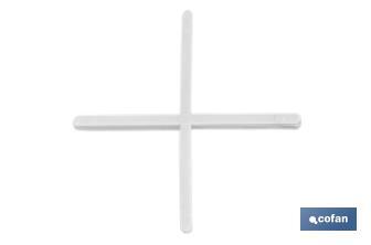 Highly resistant cross-shaped tile spacers for tiling projects | Available in different sizes and packaging - Cofan