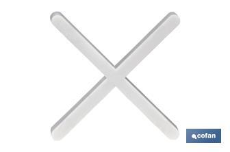 Highly resistant cross-shaped tile spacers for tiling projects | Available in different sizes and packaging - Cofan