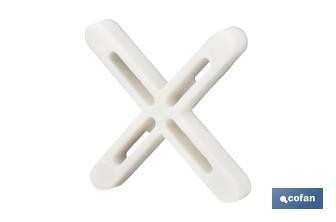 Highly resistant cross-shaped tile spacers for tiling projects | Available in different sizes and packaging - Cofan