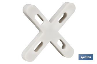 Highly resistant cross-shaped tile spacers for tiling projects | Available in different sizes and packaging - Cofan