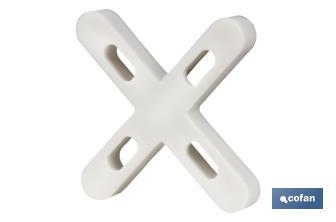 Highly resistant cross-shaped tile spacers for tiling projects | Available in different sizes and packaging - Cofan