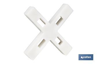 Highly resistant cross-shaped tile spacers for tiling projects | Available in different sizes and packaging - Cofan