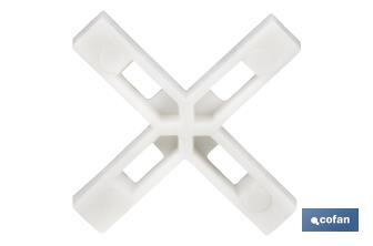 Highly resistant cross-shaped tile spacers for tiling projects | Available in different sizes and packaging - Cofan