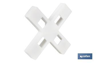 Highly resistant cross-shaped tile spacers for tiling projects | Available in different sizes and packaging - Cofan