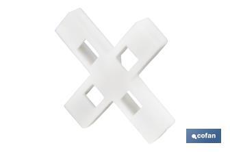 Highly resistant cross-shaped tile spacers for tiling projects | Available in different sizes and packaging - Cofan