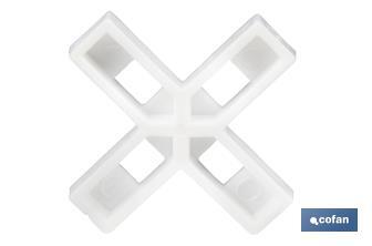 Highly resistant cross-shaped tile spacers for tiling projects | Available in different sizes and packaging - Cofan