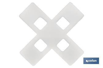 Highly resistant cross-shaped tile spacers for tiling projects | Available in different sizes and packaging - Cofan