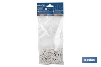 Cuñas para alicatados profesionales | Pack de 250 unidades en color blanco | Medida: 5 mm - Cofan