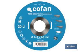 Lame de scie circulaire | Disque de coupe pour bois | Différents nombres de dents | Vaste variété de dimensions - Cofan