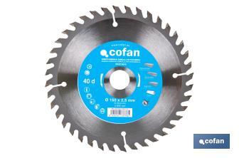 Lame de scie circulaire | Disque de coupe pour bois | Différents nombres de dents | Vaste variété de dimensions - Cofan