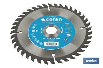 Circular saw blade | Suitable for cutting wood | Available in different teeth | Available in wide range of sizes - Cofan