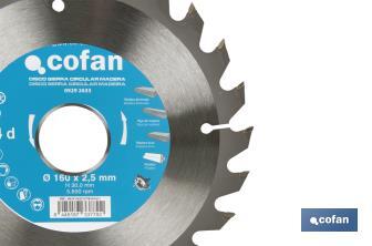 Circular saw blade | Suitable for cutting wood | Available in different teeth | Available in wide range of sizes - Cofan