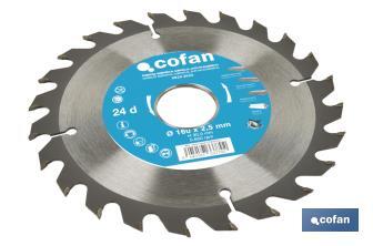 Circular saw blade | Suitable for cutting wood | Available in different teeth | Available in wide range of sizes - Cofan