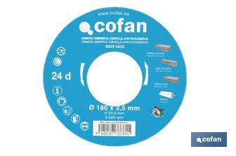 Lame de scie circulaire | Disque de coupe pour bois | Différents nombres de dents | Vaste variété de dimensions - Cofan