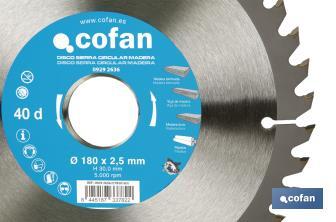 Circular saw blade | Suitable for cutting wood | Available in different teeth | Available in wide range of sizes - Cofan