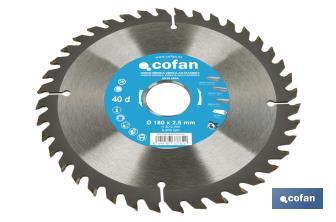 Lame de scie circulaire | Disque de coupe pour bois | Différents nombres de dents | Vaste variété de dimensions - Cofan