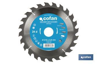 Lame de scie circulaire | Disque de coupe pour bois | Différents nombres de dents | Vaste variété de dimensions - Cofan