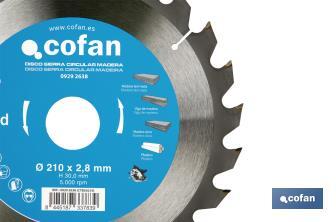 Lame de scie circulaire | Disque de coupe pour bois | Différents nombres de dents | Vaste variété de dimensions - Cofan