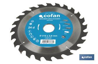 Lame de scie circulaire | Disque de coupe pour bois | Différents nombres de dents | Vaste variété de dimensions - Cofan