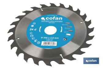 Circular saw blade | Suitable for cutting wood | Available in different teeth | Available in wide range of sizes - Cofan