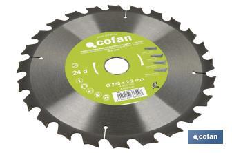 Mitre saw blade | Suitable for cutting wood and metal | Available in different teeth: 24, 28 and 32 | Available in different sizes - Cofan