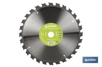 Mitre saw blade | Suitable for cutting wood and metal | Available in different teeth: 24, 28 and 32 | Available in different sizes - Cofan