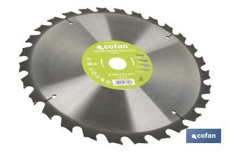 Lame de scie à onglets | Disque de coupe pour bois et métal | Différentes dents : 24, 28 et 32 | Plusieurs dimensions - Cofan