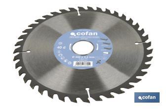 Lame de scie à onglet | Disque de coupe pour bois | Différents nombres de dents | Différentes dimensions - Cofan