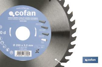 Lame de scie à onglet | Disque de coupe pour bois | Différents nombres de dents | Différentes dimensions - Cofan