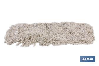 Replacements of Industrial flat cotton dust mops | Adaptable to head frame with metal couplings | Ideal for floor cleaning - Cofan