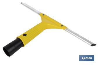 Limpiacristales de Metal con Adaptador de 20 cm de Ancho | Compatible con Palos para hacer la labor más cómoda - Cofan