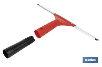 Limpiacristales de Metal con Adaptador de 20 cm de Ancho | Compatible con Palos para hacer la labor más cómoda - Cofan