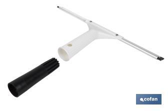 Limpiacristales de Metal con Adaptador de 20 cm de Ancho | Compatible con Palos para hacer la labor más cómoda - Cofan