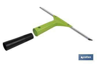 Limpiacristales de Metal con Adaptador de 20 cm de Ancho | Compatible con Palos para hacer la labor más cómoda - Cofan