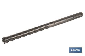 Brocas para hormigón armado SDS PLUS con punta compacta y reforzada | Ideal para hormigón armado | Diferentes medidas a elegir - Cofan