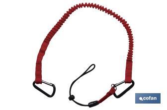 1.7m safety tool lanyard | With 2 carabiners | Automatic closure and lock knot - Cofan