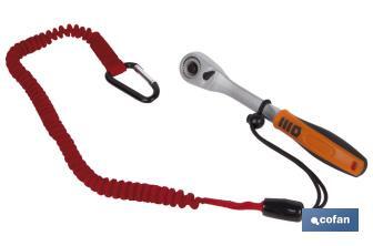 1.5m safety tool lanyard | With 2 carabiners | Automatic closure and lock knot - Cofan