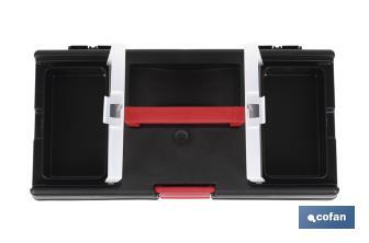 Caja de herramientas de plástico 12" | Modelo semi profesional | Con una bandeja superior y un habitáculo inferior - Cofan