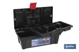 Caja de herramientas de plástico 12" | Modelo semi profesional | Con una bandeja superior y un habitáculo inferior - Cofan