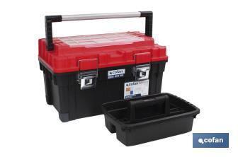 Caja de herramientas Heavy Duty | Cofre profundo con alta capacidad de almacenamiento | Color negro y rojo - Cofan