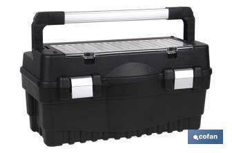 Plastic tool box, Brinell Model | Product dimensions: 595 x 289 x 328mm | Semi-professional model - Cofan