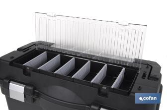 Plastic tool box, Brinell Model | Product dimensions: 595 x 289 x 328mm | Semi-professional model - Cofan