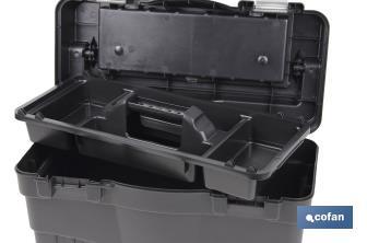 Plastic tool box, Brinell Model | Product dimensions: 595 x 289 x 328mm | Semi-professional model - Cofan