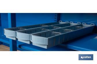 Gaveta de polipropileno azul | Dimensiones a elegir | Especiales para mostradores y estantes de servicio - Cofan